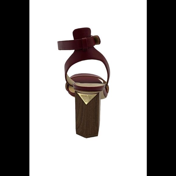 Michael Kors Petra Ankle Strap Leather Sandals Maroon - Medium - Picture 4 of 4